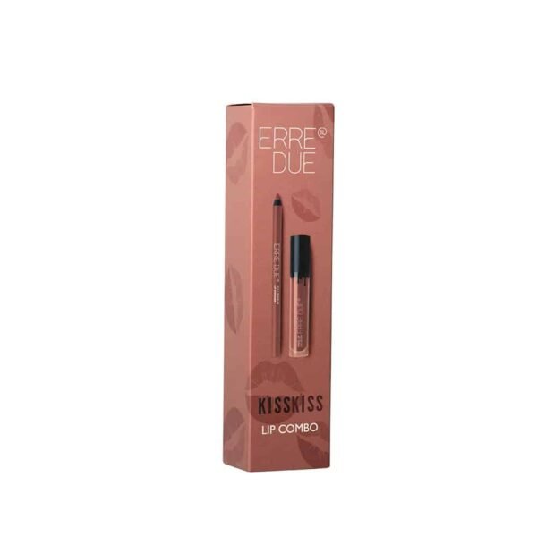 ERRE DUE KISS KISS LIP COMBO Vinyl Lip Lacquer 318 & Silky Premium Lip Definer 522 lūpų makiažo priemonių rinkinys