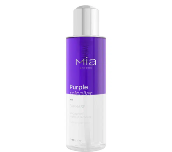 MIA MAKEUP PURPLE MICELLAR BI-PHASE valomasis dvifazis micelinis vanduo, 200 ml