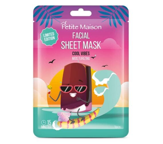 PETITE MAISON MOISTURIZING COOL VIBES FACIAL SHEET MASK drėkinanti lakštinė veido kaukė, 20 ml
