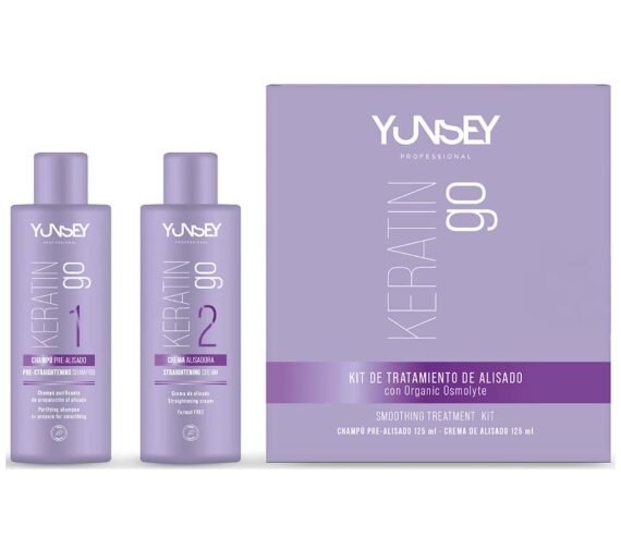 YUNSEY keratininio plaukų (tiesinimo) atstatymo procedūros rinkinys KERATIN GO, 2 x 125 ml