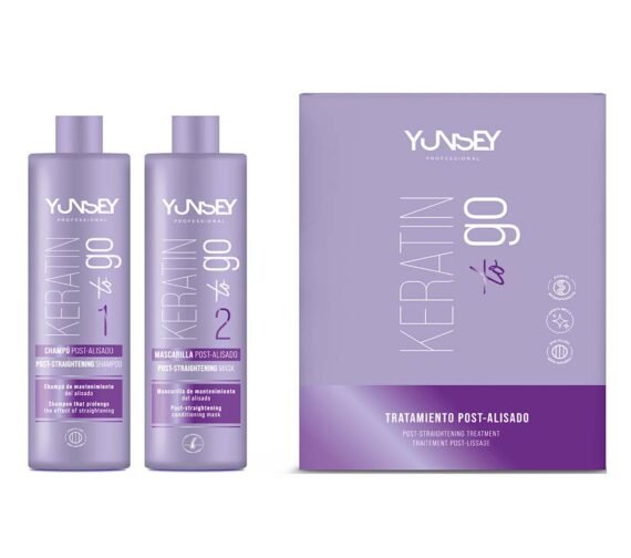 YUNSEY keratininio plaukų (tiesinimo) atstatymo procedūros rinkinys KERATIN GO, 2 x 300 ml