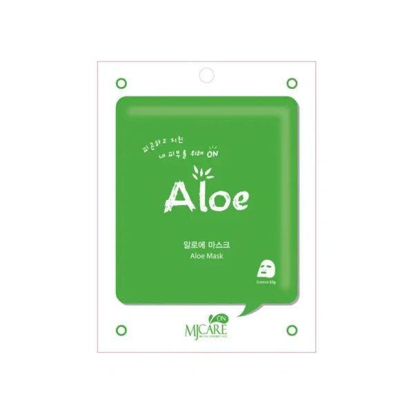 MJCARE ON ALOE MASK drėkinanti lakštinė veido kaukė su alijošiumi, 22g