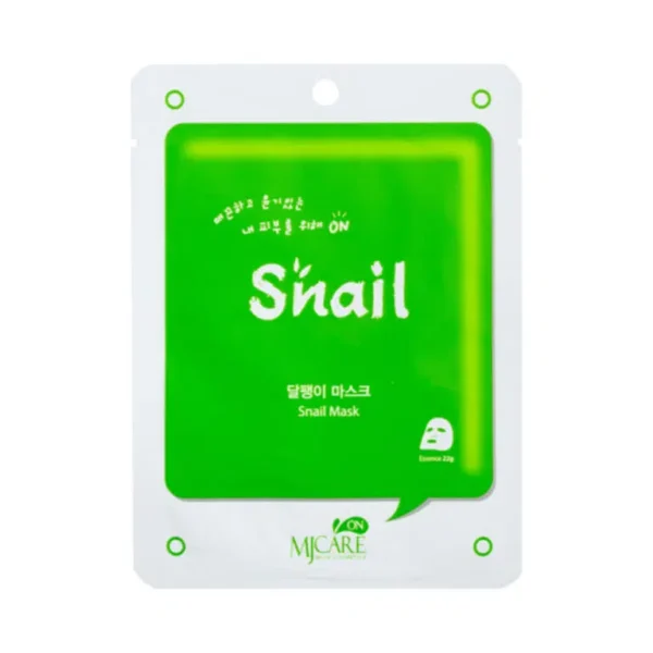 MJCARE ON SNAIL MASK drėkinanti lakštinė veido kaukė su sraigių mucinu, 22g