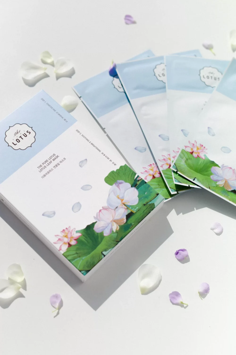 THE PURE LOTUS 2 žingsnių šviesinanti ir raminanti kaukė, 5 vnt