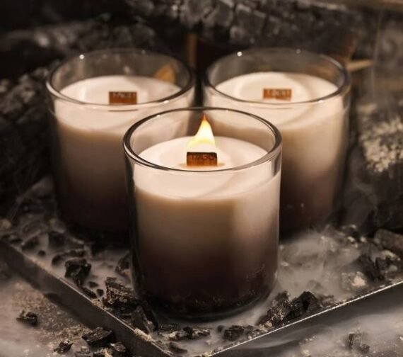 TAGU CANDLEPLACE traškanti ir kvepianti tikru laužu žvakė, 3vnt