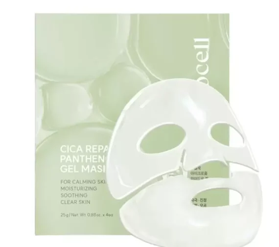 Arocell Cica Repair Panthenol Gel Mask – veido odą raminančios kaukės, 4 vnt.