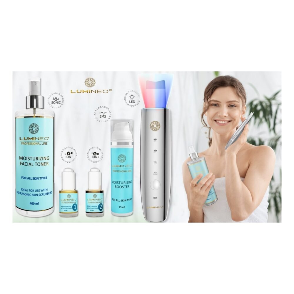 LUMINEO 5in1 kavitacijos pilingo rinkinys MEGA drėkinimui (tonikas, serumas, kremas)1