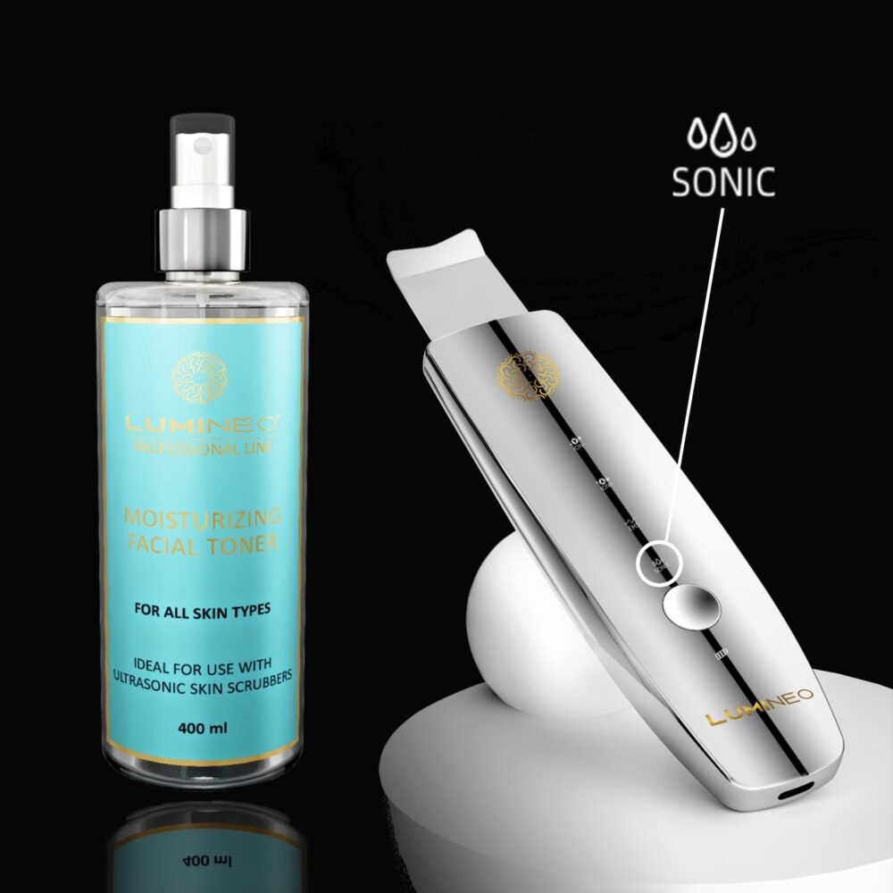 LUMINEO 5in1 kavitacijos pilingo rinkinys MEGA drėkinimui (tonikas, serumas, kremas)2