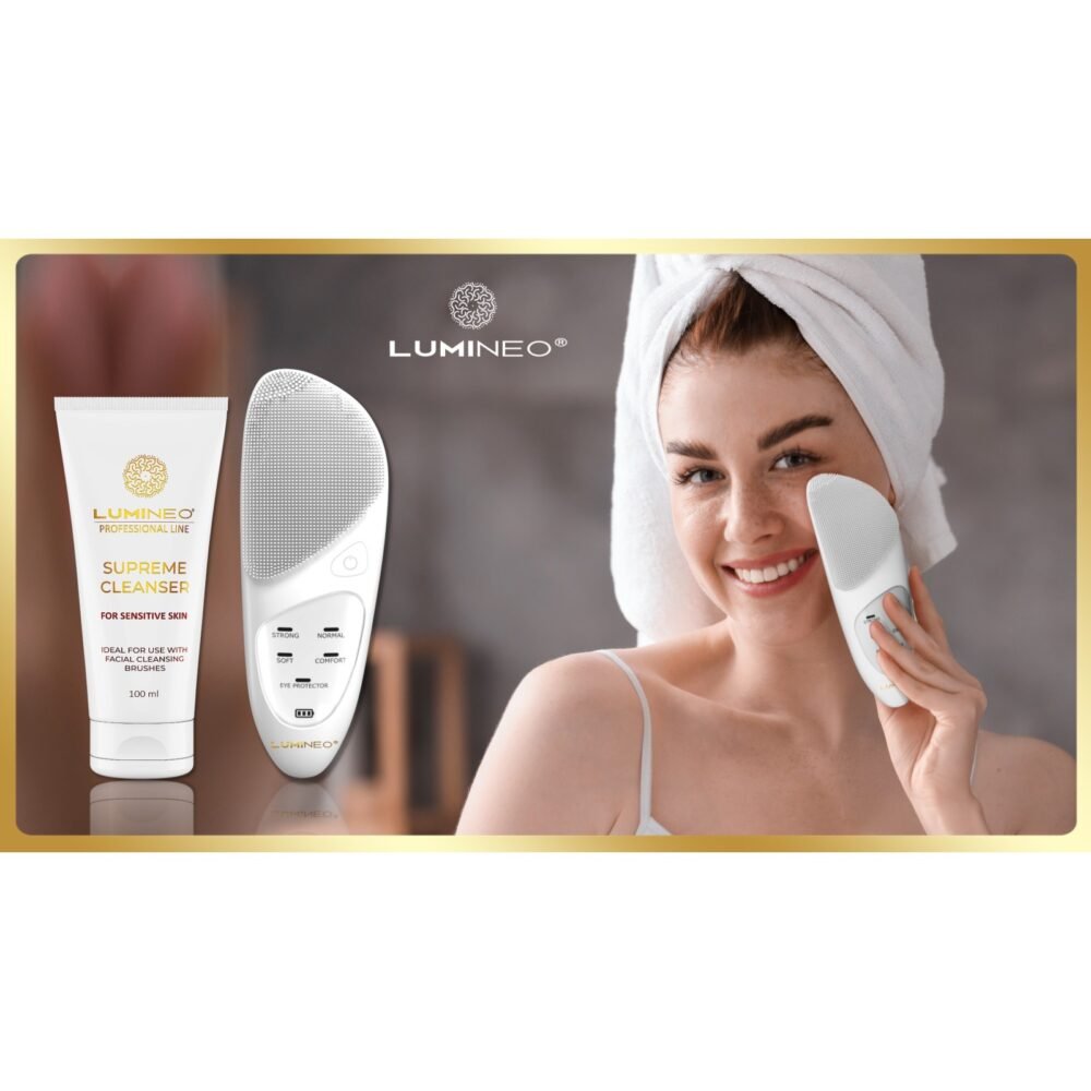 LUMINEO SONIC perlinis veido šepetėlis + gelis jautriai odai1