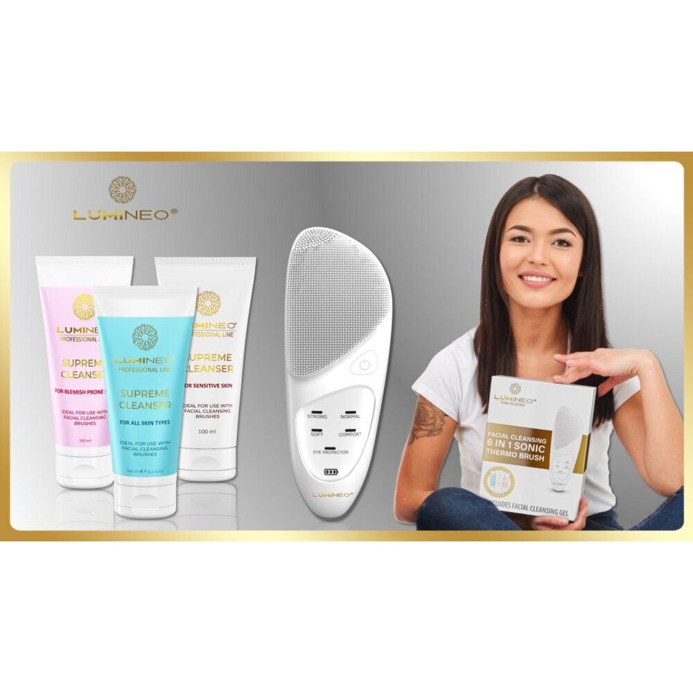 LUMINEO SONIC perlinis veido šepetėlis + gelis jautriai odai15