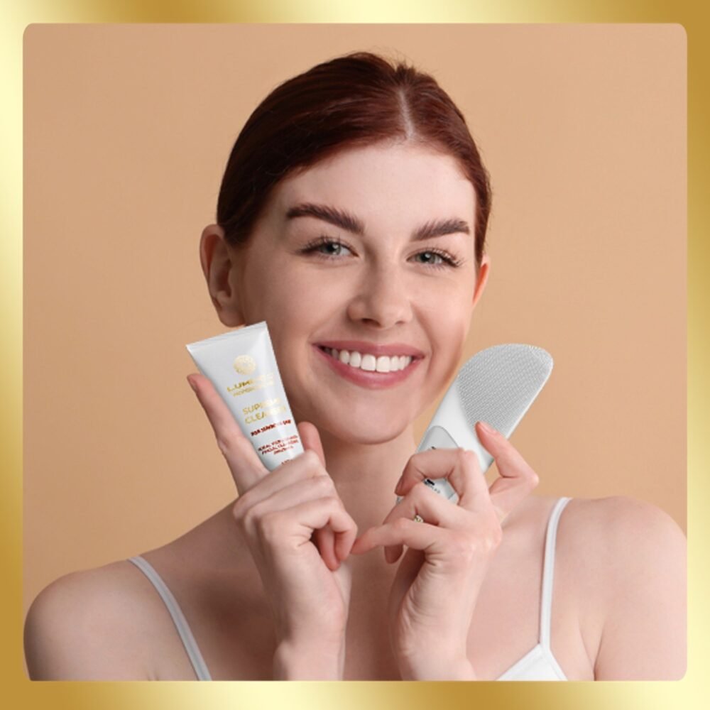 LUMINEO SONIC perlinis veido šepetėlis + gelis jautriai odai2