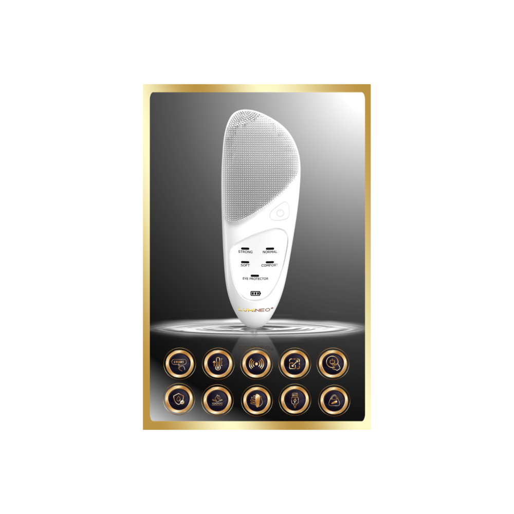 LUMINEO SONIC perlinis veido šepetėlis + gelis jautriai odai3