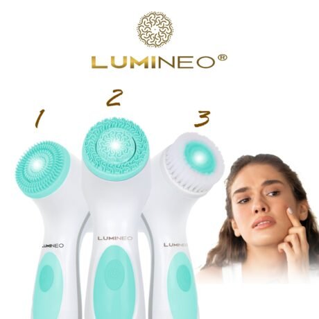LUMINEO veido valymo šepetėlis + gelis aknės ir probleminės odos priežiūrai1