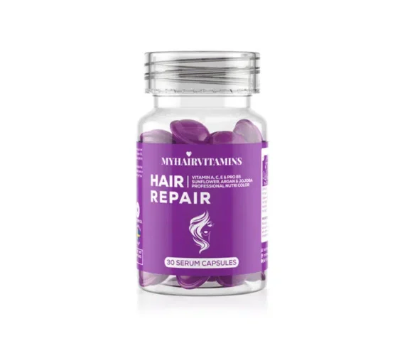 MYHAIRVITAMINS HAIR REPAIR tepami vitaminai pažeistiems plaukams su keratinu, 30 × 1 ml