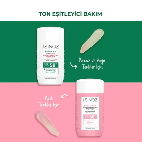 SINOZ PINK TOUCH atspalvį koreguojantis veido kremas SPF50+, 50 ml2