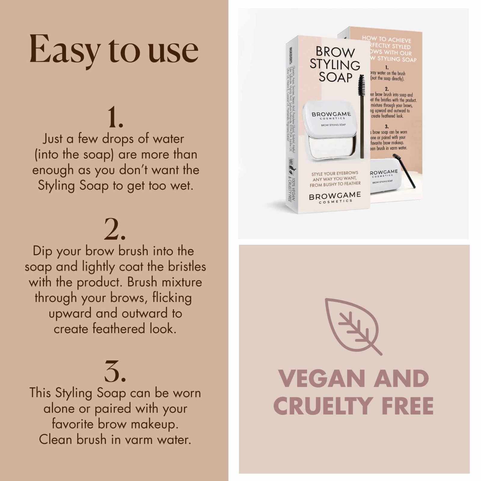 BROWGAME BROW STYLING SOAP antakių formavimo muiliukas, 20 g - Image 4