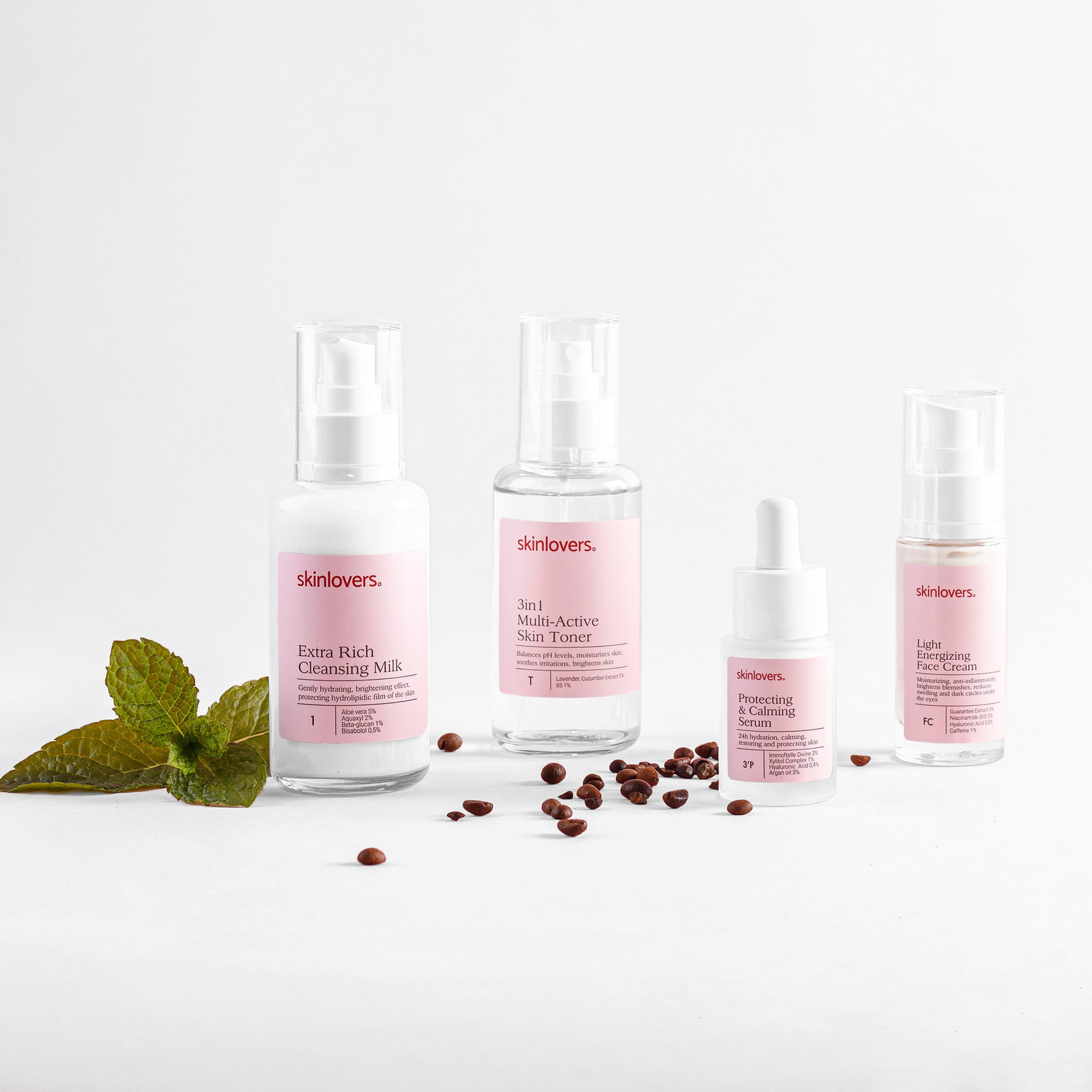 SKINLOVERS 4 žingsnių veido priežiūros rinkinys dehidratuotai odai