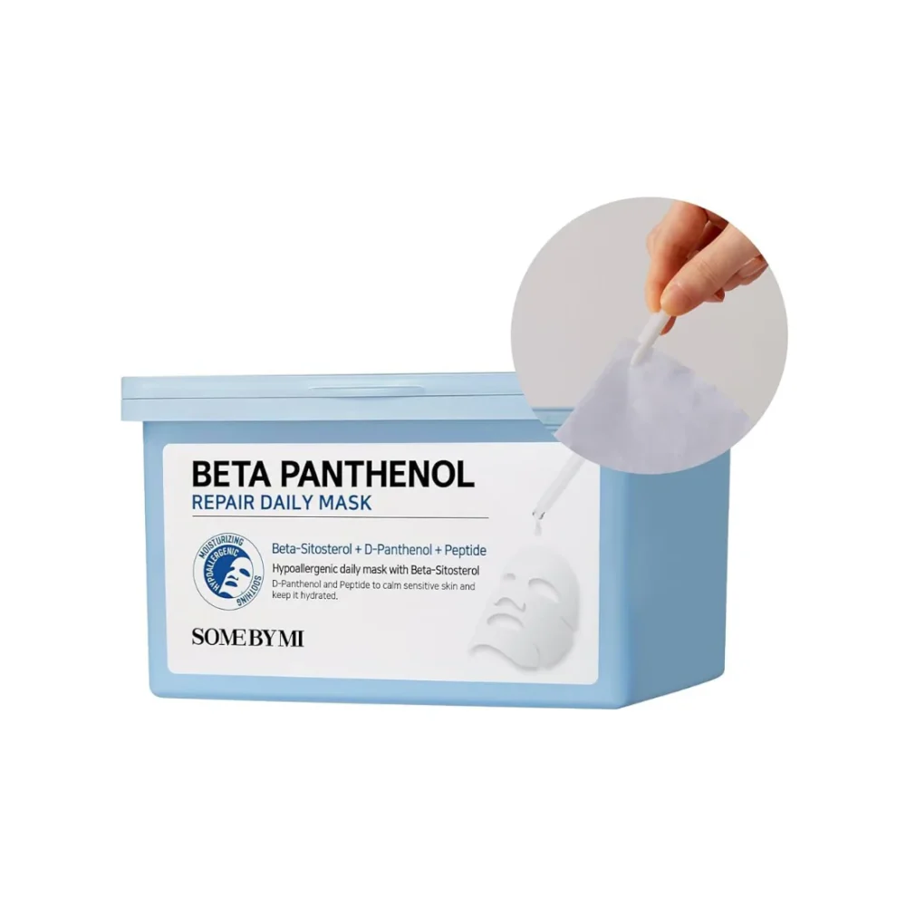 SOME BY MI Beta Panthenol Repair Daily Mask drėkinančios lakštinės veido kaukės, 30 vnt.