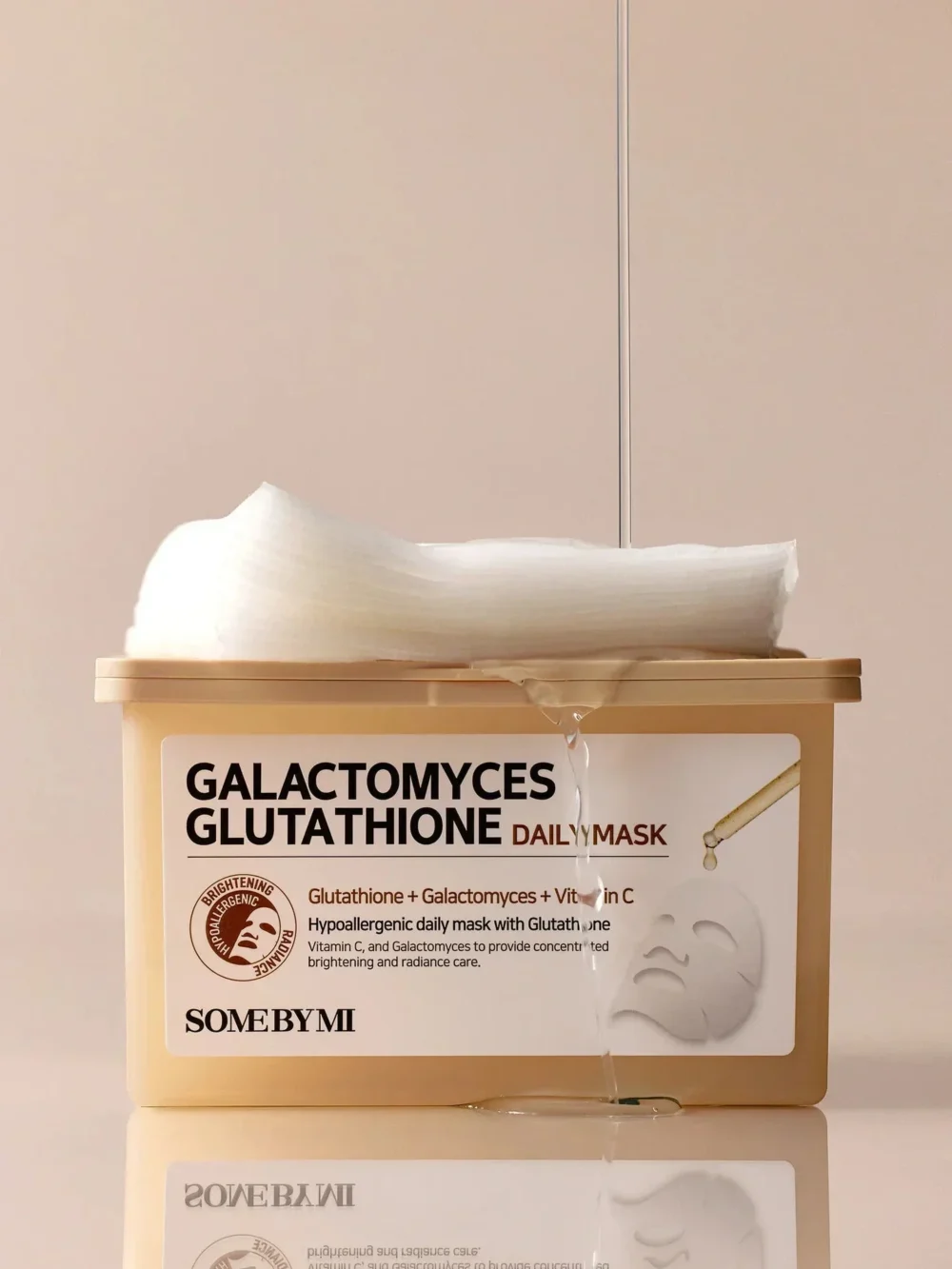 SOME BY MI Galactomyces Glutathione Daily Mask drėkinančių kaukių rinkinys spindesiui, 30 vnt.2
