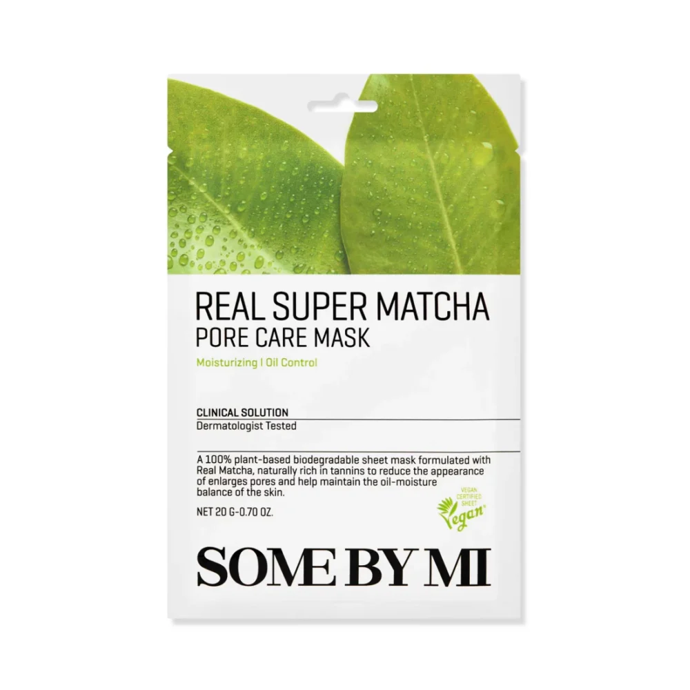 SOME BY MI Real Super Matcha Pore Care Mask lakštinė veido kaukė, 1 vnt.