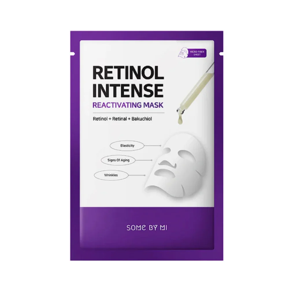 SOME BY MI Retinol Intensive Sheet Mask stangrinamoji lakštinė veido kaukė su retinoliu, 1 vnt.