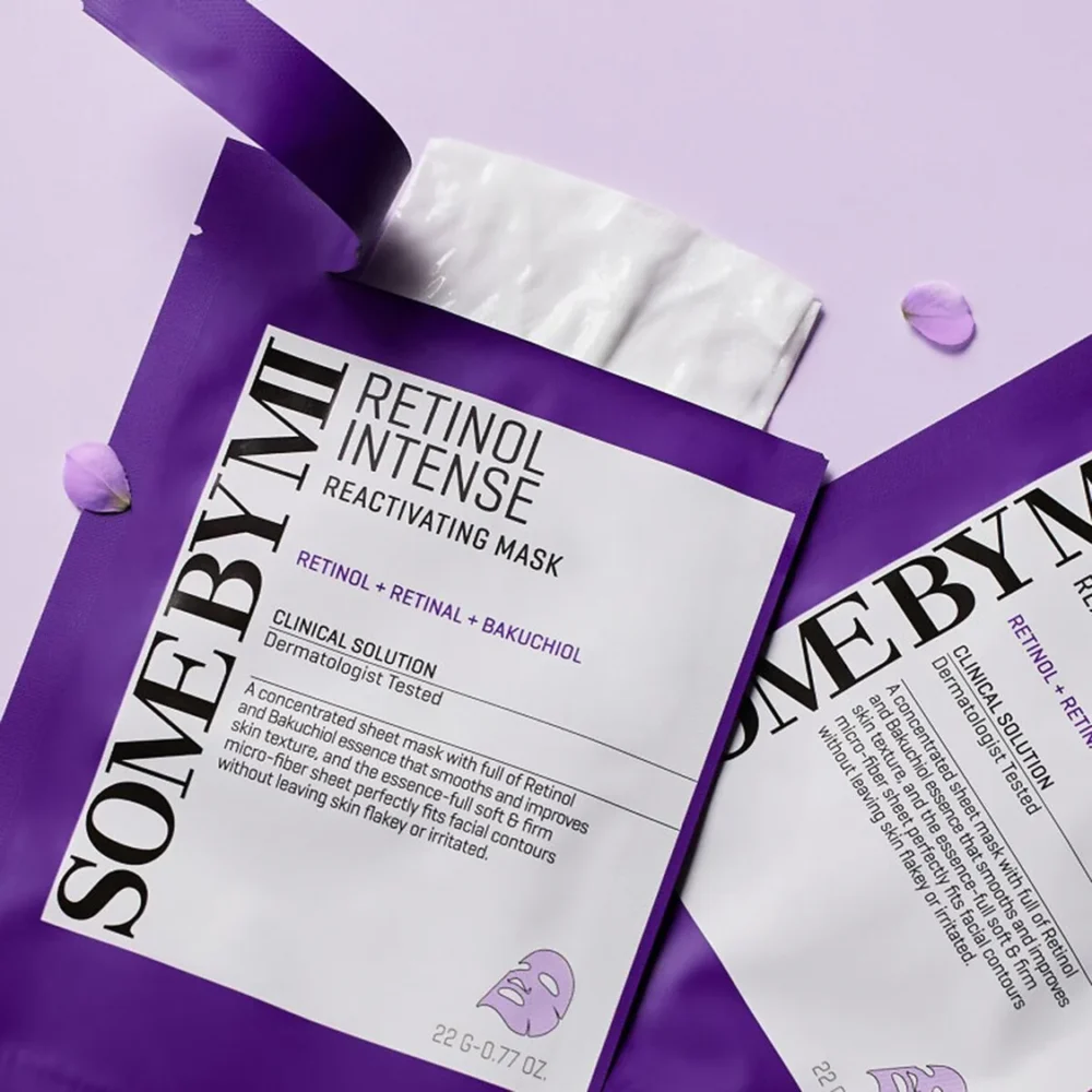 SOME BY MI Retinol Intensive Sheet Mask stangrinamoji lakštinė veido kaukė su retinoliu, 1 vnt.2