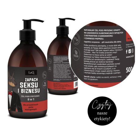 LaQ Dušo gelis 8in1 SEKSO IR VERSLO KVAPAS – Pinigų kvapas, moterų silpnybė, 500ml1