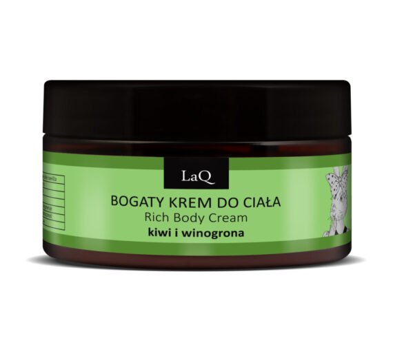 LaQ Kūno kremas KIWI & GRAPES – Švelni oda, linksmas charakteris, 200ml