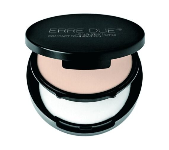 ERRE DUE Kompaktinis makiažo pagrindas LONG-STAY COMPACT FOUNDATION SPF30 kremas nuo saulės