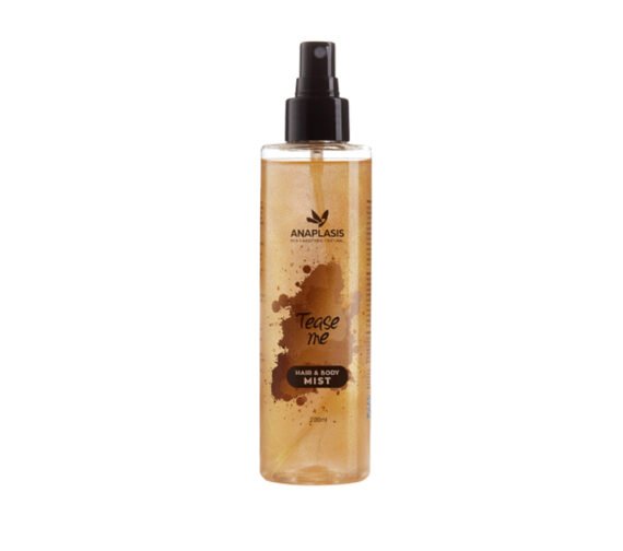 kūno ir plaukų dulksna su blizgučiais HAIR & BODY MIST TEASE ME, 200 ml – ANAPLASIS