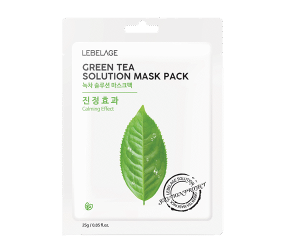 LEBELAGE GREEN TEA SOLUTION MASK PACK lakštin…