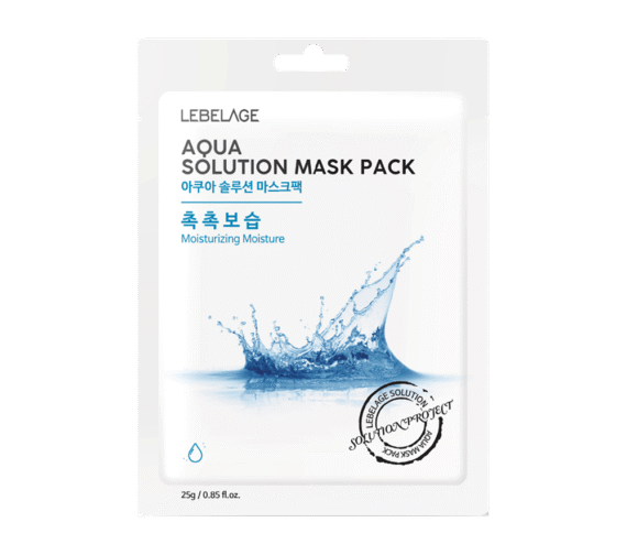 LEBELAGE AQUA SOLUTION MASK PACK lakštinė veido kaukė, 25 g