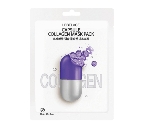 LEBELAGE CAPSULE COLLAGEN MASK PACK lakštinė veido kaukė, 28 ml