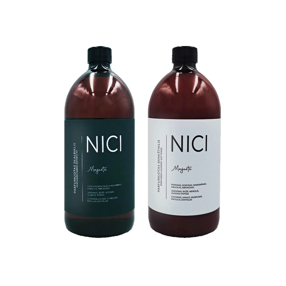 NICI parfumuoto skalbiklio ir minkštiklio rinkinys MAJESTÉ, 1000 ml + 1000 ml