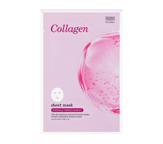 TENZERO lakštinė veido kaukė COLLAGEN SHEET MASK, 25 ml