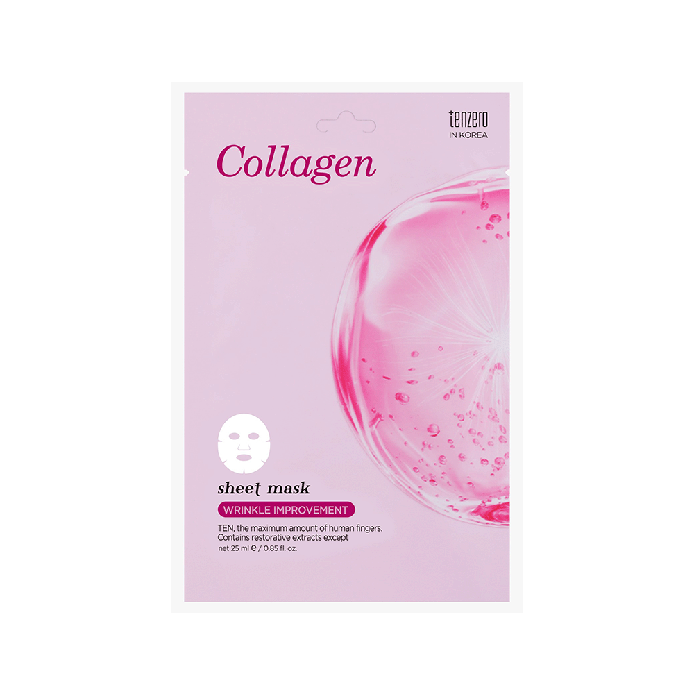 TENZERO lakštinė veido kaukė COLLAGEN SHEET MASK, 25 ml