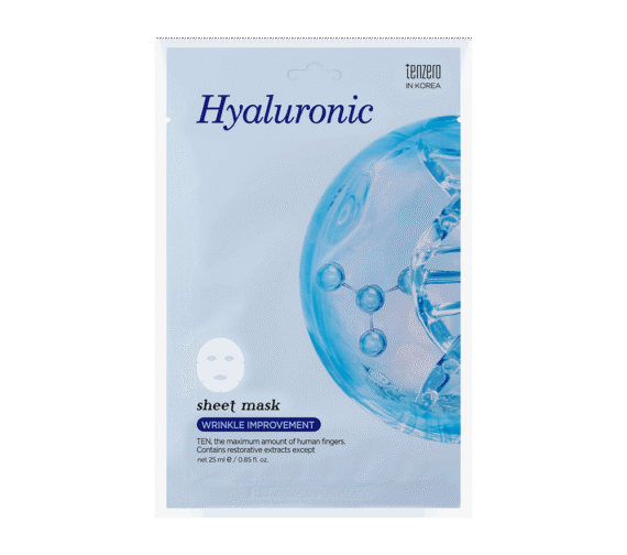TENZERO lakštinė veido kaukė HYALURONIC ACID SHEET MASK, 25 ml