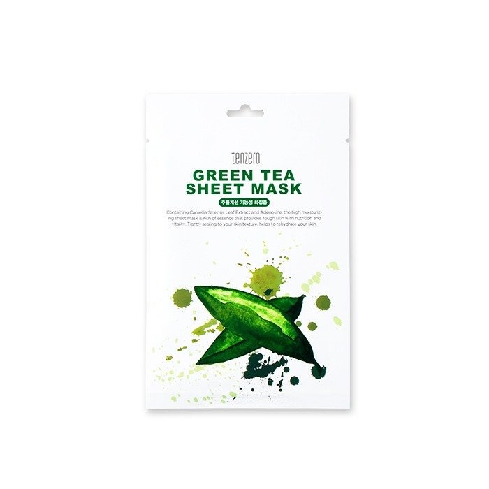 TENZERO lakštinė veido kaukė GREEN TEA SHEET MASK, 25 ml