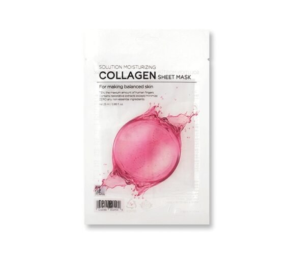 TENZERO drėkinanti lakštinė veido kaukė SOLUTION MOISTURIZING COLLAGEN SHEET MASK, 25 ml