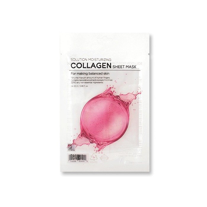 TENZERO drėkinanti lakštinė veido kaukė SOLUTION MOISTURIZING COLLAGEN SHEET MASK, 25 ml