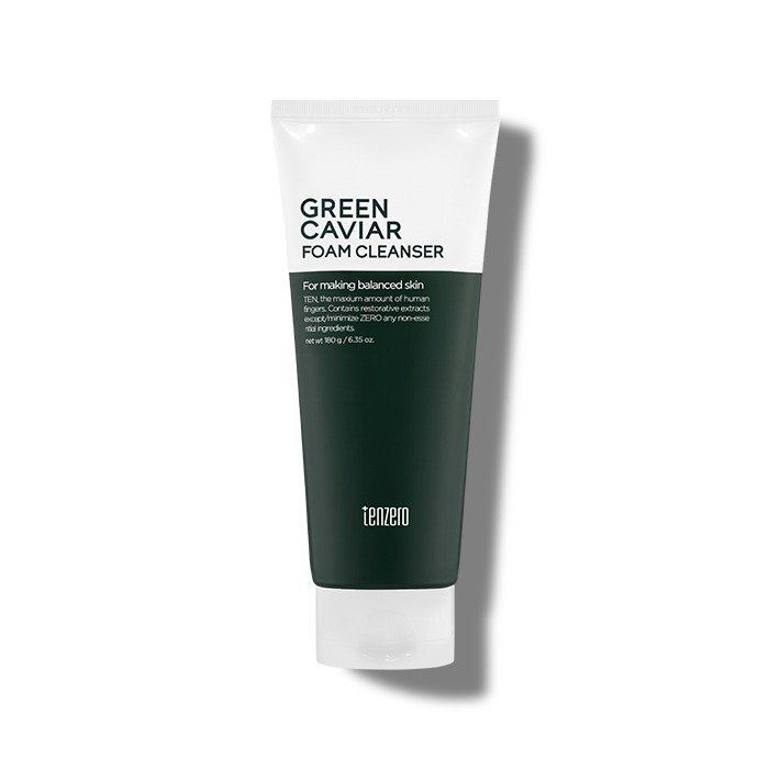 TENZERO valomosios veido putos su žaliųjų ikrų ekstraktu GREEN CAVIAR FOAM CLEANSER, 180 g