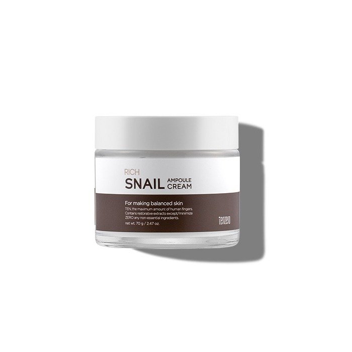 TENZERO maitinantis veido kremas su sraigių mucinu RICH SNAIL AMPOULE CREAM 2X, 70 g