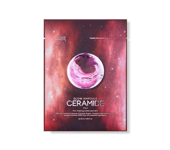 TENZERO atkuriamoji lakštinė veido kaukė GLOW AMPOULE CERAMIDE MASK, 25 ml