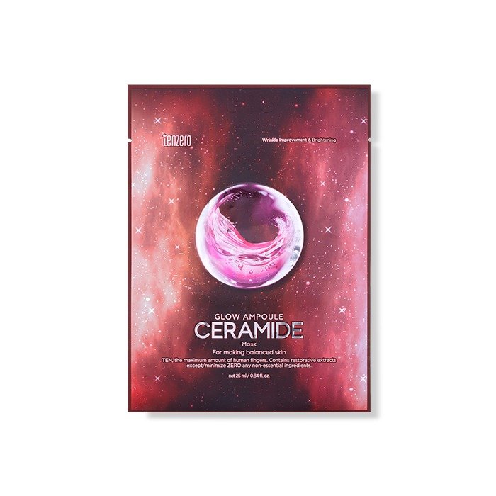 TENZERO atkuriamoji lakštinė veido kaukė GLOW AMPOULE CERAMIDE MASK, 25 ml