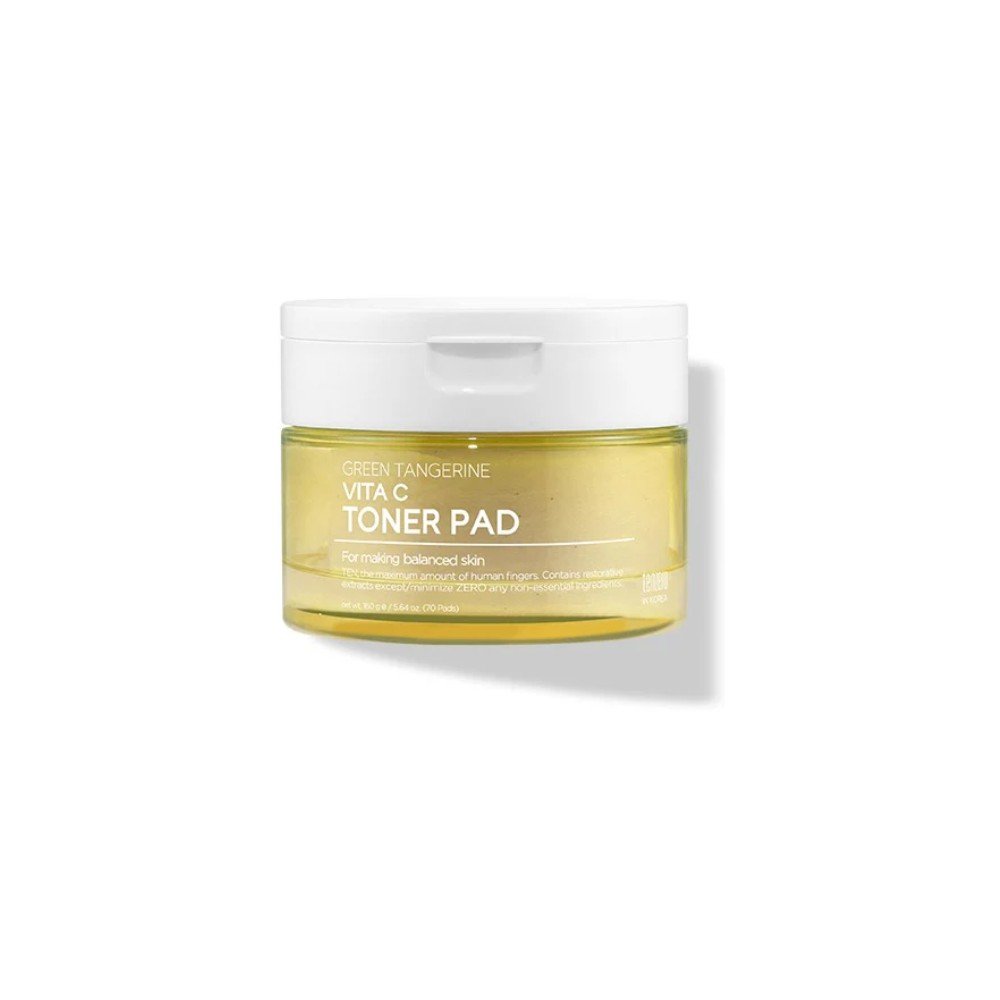TENZERO skaistinantys veido toniko padeliai su vitaminu C, GREEN TANGERINE VITA C TONER PAD, 160 g (70 vnt)