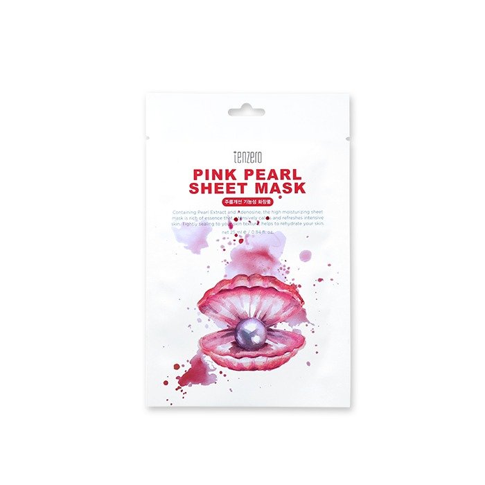 TENZERO lakštinė veido kaukė PINK PEARL SHEET MASK, 25 ml