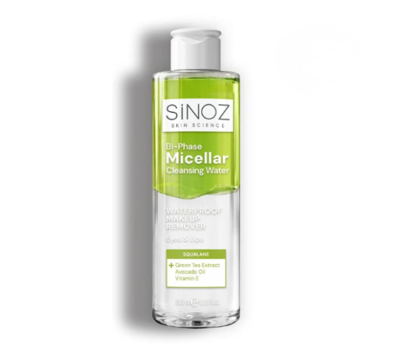 SINOZ BI-PHASE MICELLAR CLEANSING WATER dvifazis micelinis makiažo valiklis, 200 ml