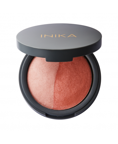 INIKA Organic kompaktiniai mineraliniai skaistalai duo – burnt peach, 6.5 g