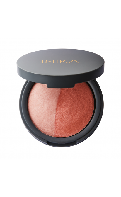 INIKA Organic kompaktiniai mineraliniai skaistalai duo – burnt peach, 6.5 g