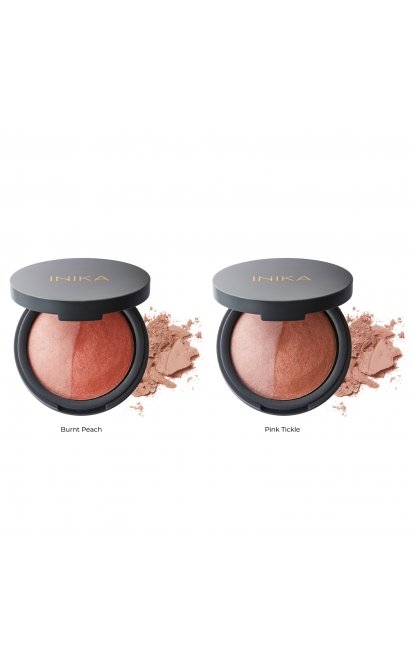 INIKA Organic kompaktiniai mineraliniai skaistalai duo – pink tickle, 6.5 g 2